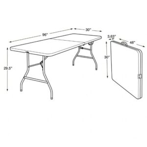 A table with measurements on it