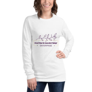 A woman is wearing a long sleeve t-shirt with the words " equality is everything ".