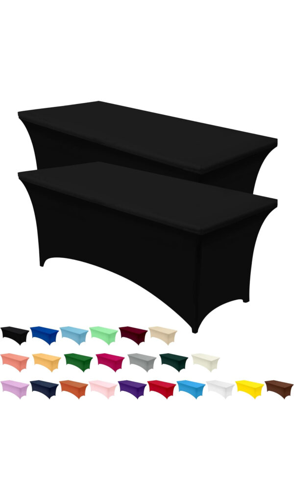 Spandex Table Cover Rental – 6ft & Cocktail Tables